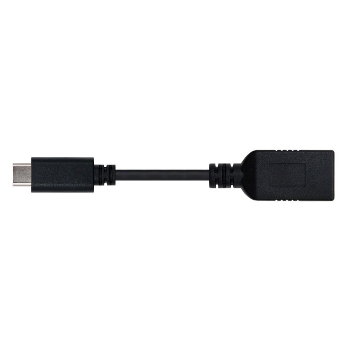 Nanocable Cable USB 3.1 de 15 cm, USB A Hembra a USB C Macho, Negro
